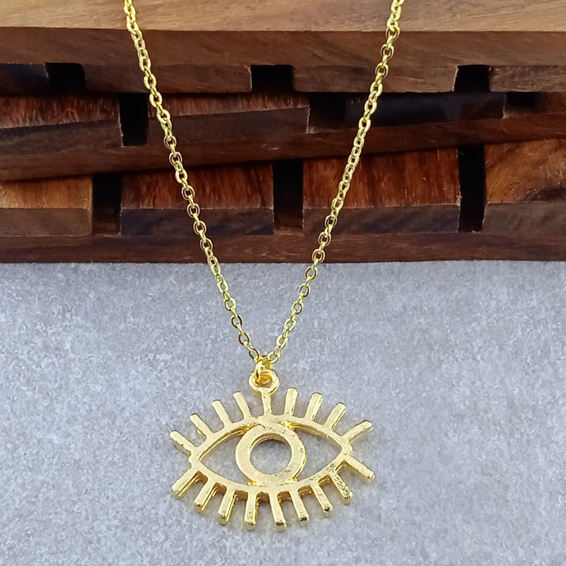 Evil Eye Gold Pendant Chain For Women