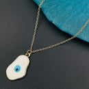 Brass With Enamel Red Gold Gold Evil Eye Pendant For Women Girls