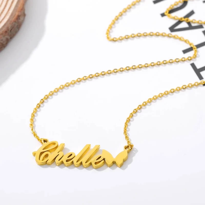 Pretty Butterfly Name Pendant Necklace
