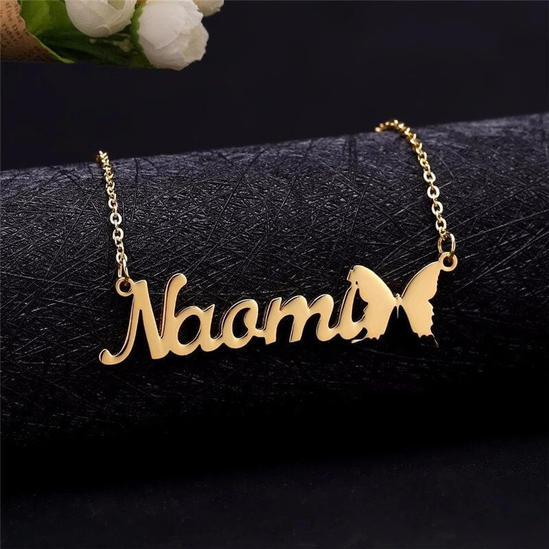 Eye catching Butterfly Name Pendant Necklace