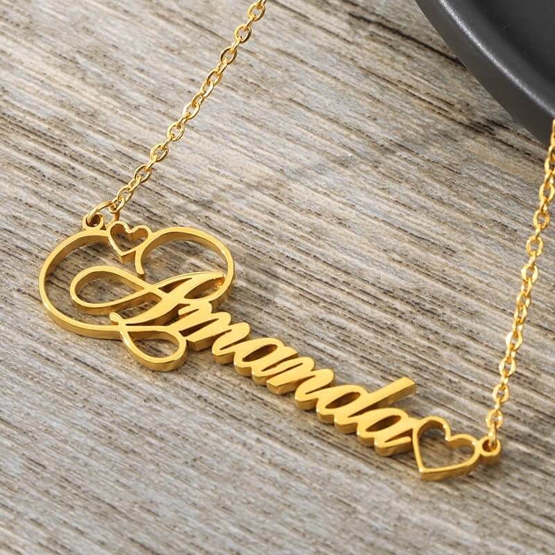 Charming Sassy With Heart Name Pendant Necklace