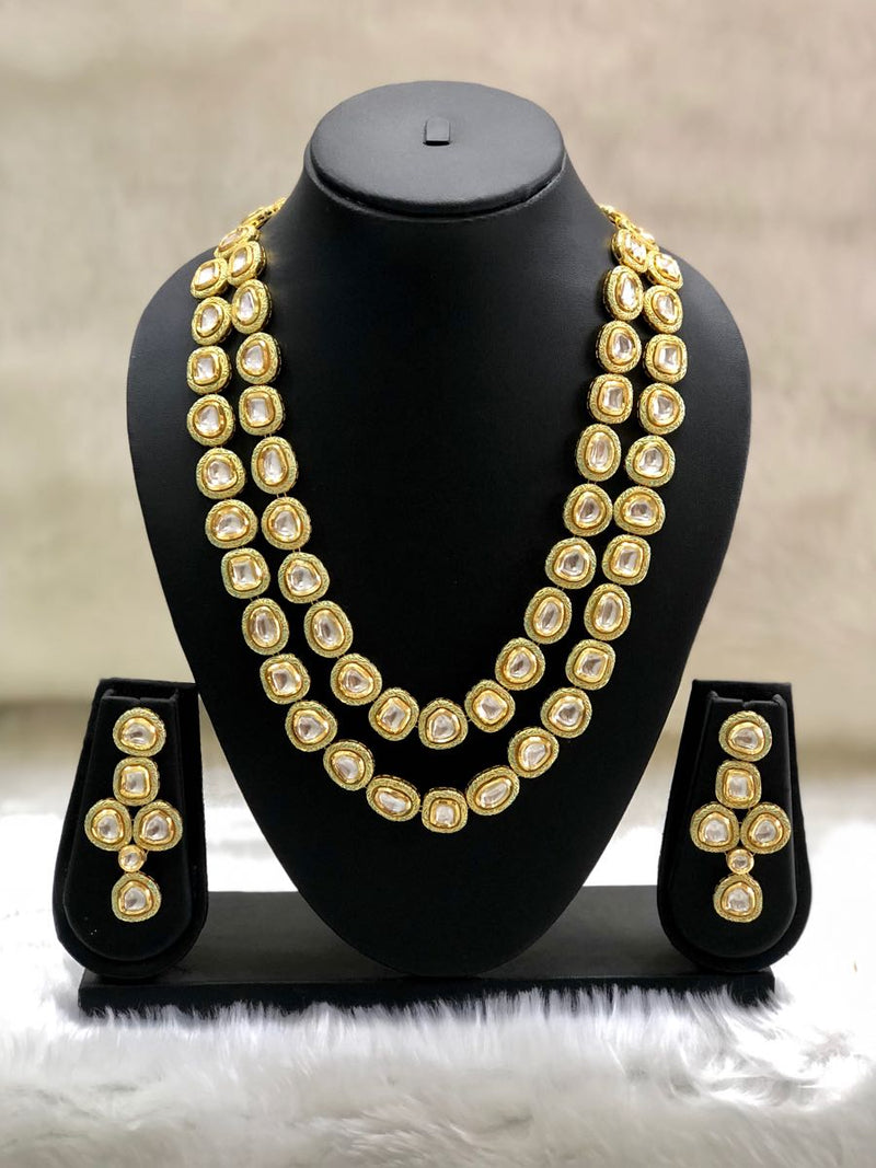 Enamel Kundan Gold Necklace Set-FASHION KIDA-Fashion Kida