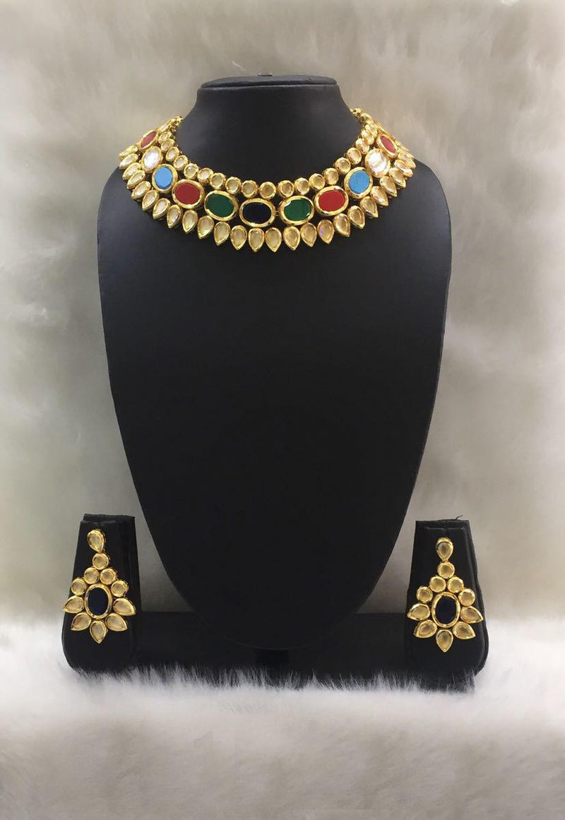 Multicolor Kundan Designer Necklace Set-FASHION KIDA-Fashion Kida