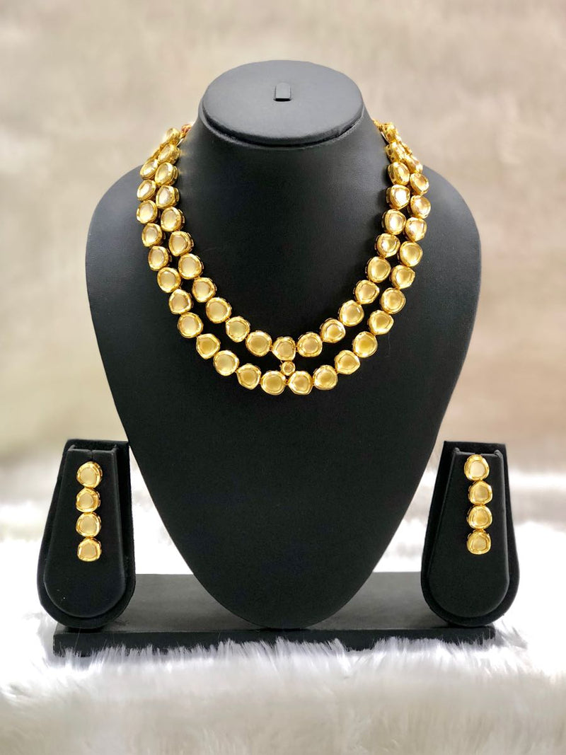 Two Stranded Gold Plated Necklace Set-FASHION KIDA-Fashion Kida