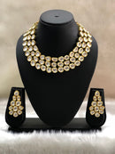 Three Layered Flaxen Kundan Necklace Set-FASHION KIDA-Fashion Kida
