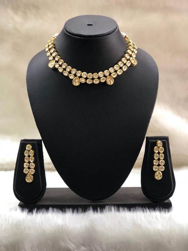 White Kundan Necklace Set-FASHION KIDA-Fashion Kida