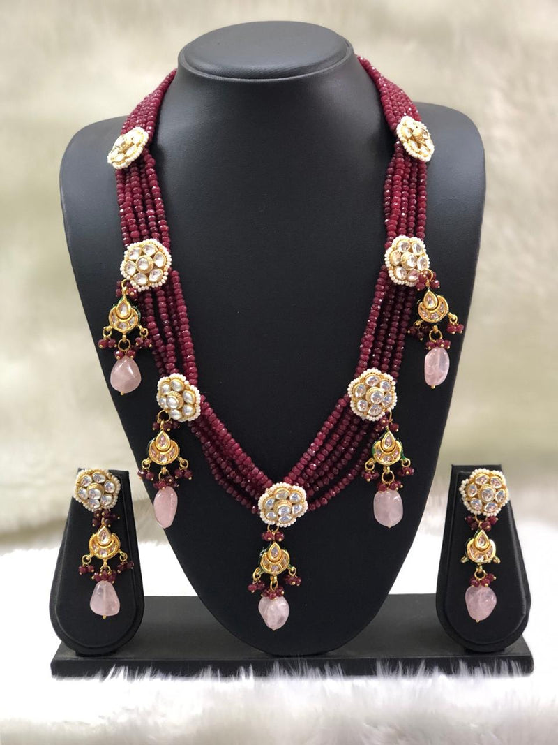 Gorgeous Red Flowered Necklace Set