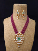 Lobster claw Kundan Necklace Set