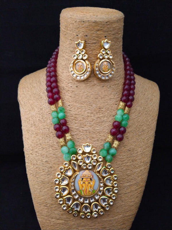 Ganpati Traditional Kundan Necklace Set