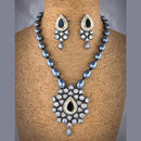 Rhodium Drastical Kundan Necklace Set