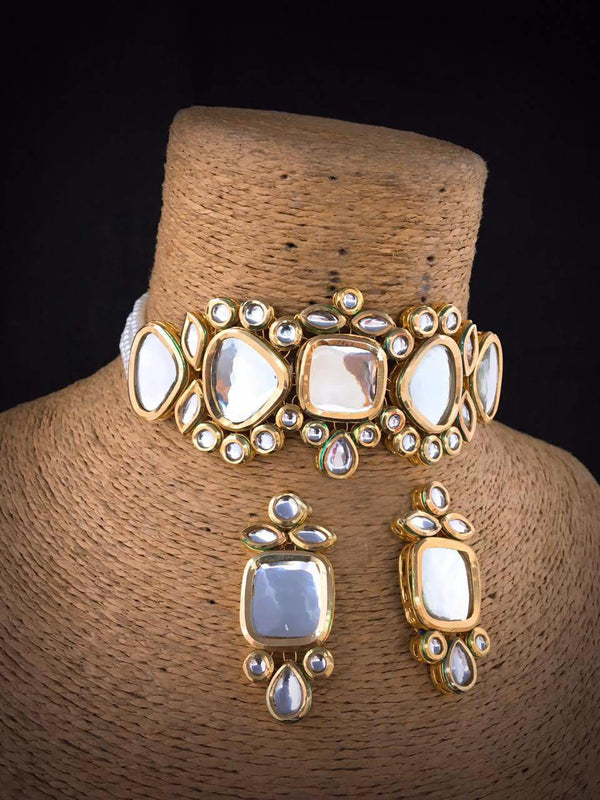 Acrylic Kundan Necklace Set
