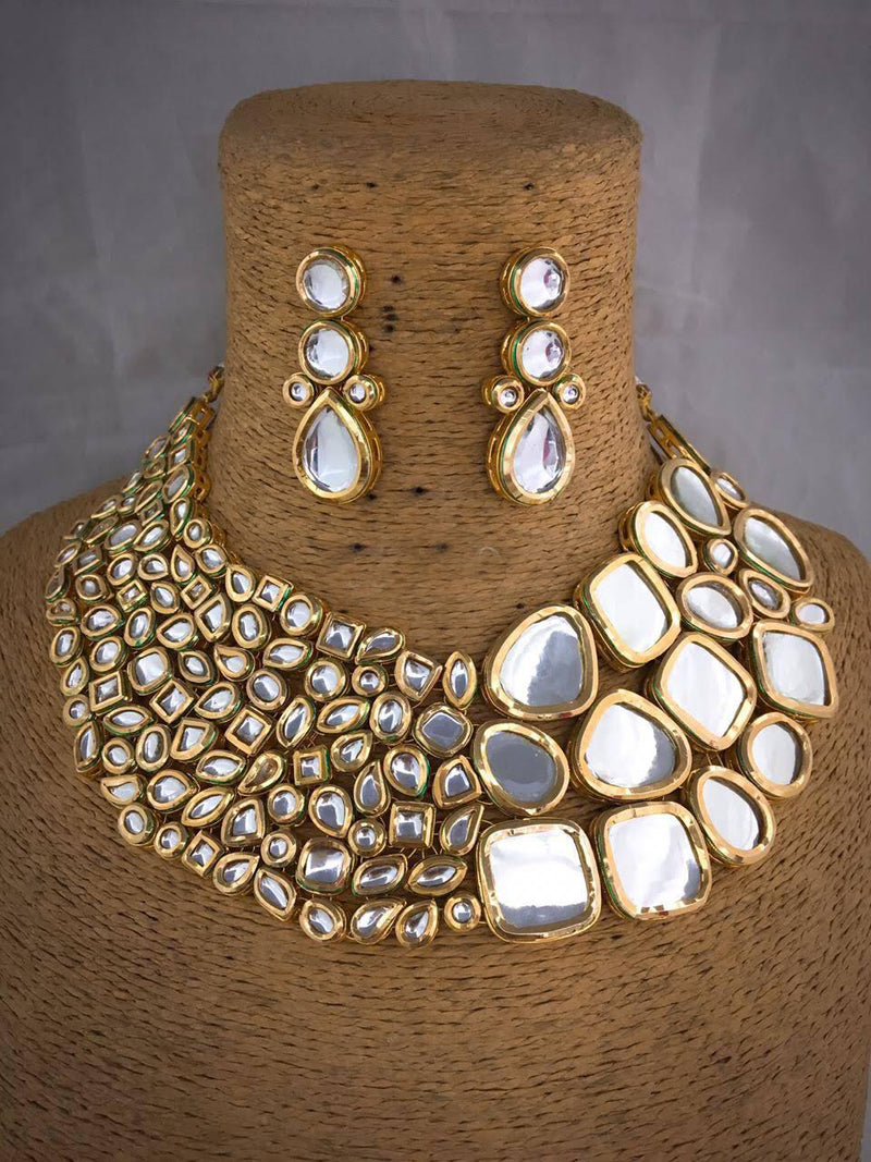 Exquisite Designer Kundan Necklace Set-Fashion Jewelley-Fashion Kida