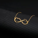 Trimming Infinity Necklace With 2 Hearts