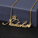 Designer Crown With Heart Name Pendant Necklace