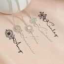 Fashionable Birth Flower Name Necklace
