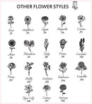 Fashionable Birth Flower Name Necklace