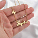 Lovely Hearts With Beautiful Butterfly Pendant Necklace