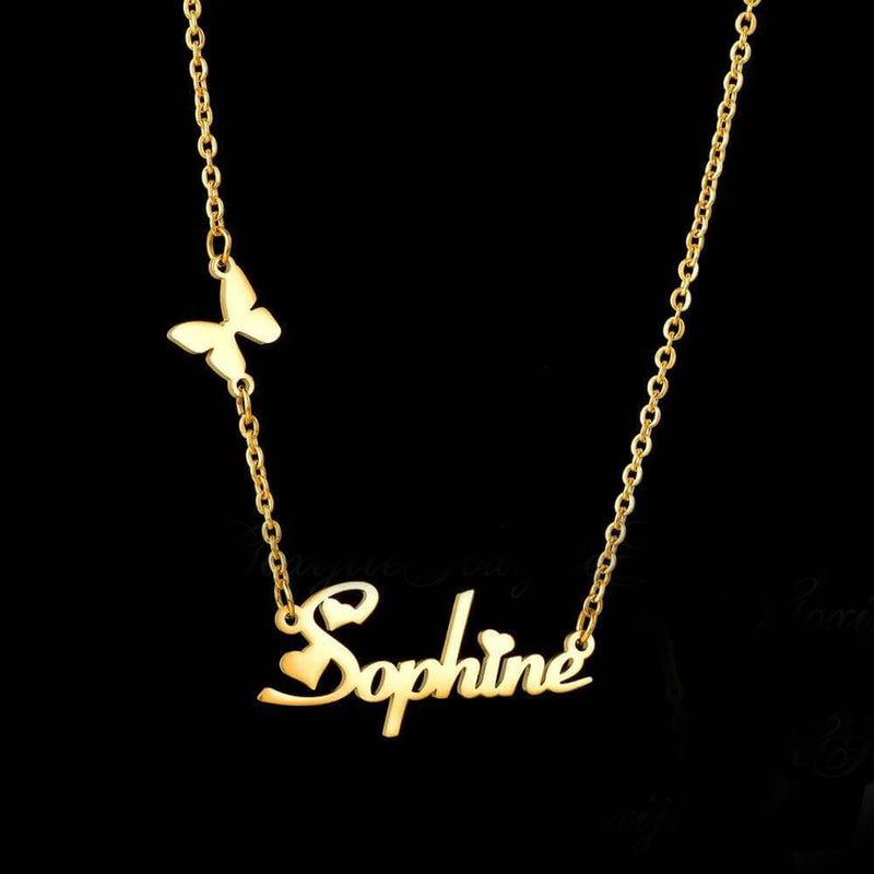 Lovely Hearts With Beautiful Butterfly Pendant Necklace