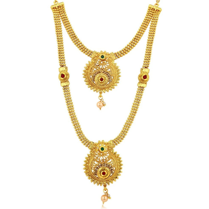 Cluster Gold Plated Necklace Set