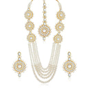 Pearl Kundan Beaded Necklace Set - fashion jewellery