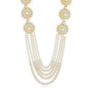 Pearl Kundan Beaded Necklace Set - fashion jewellery