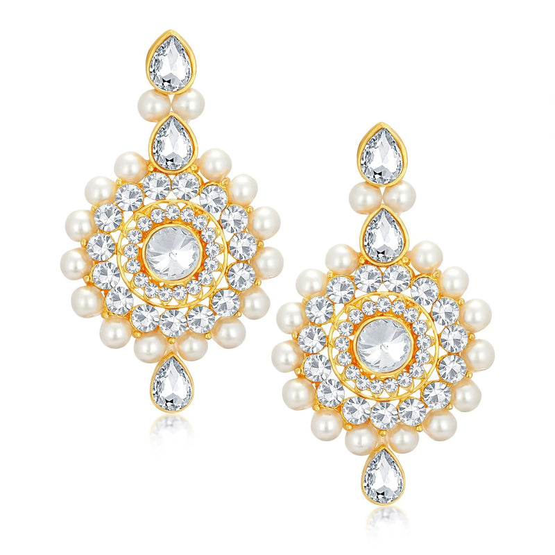 Pearl Kundan Beaded Necklace Set - fashion jewellery