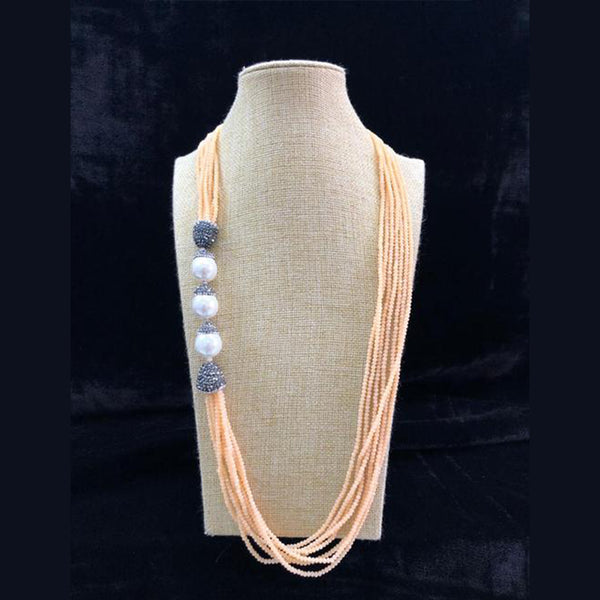 Splendid Side Pearl Peach Necklace