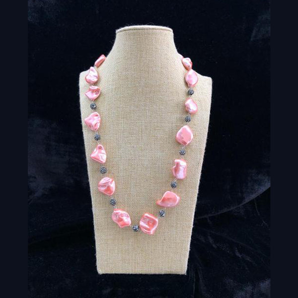 Preppy Pink Single Line Agate Necklace