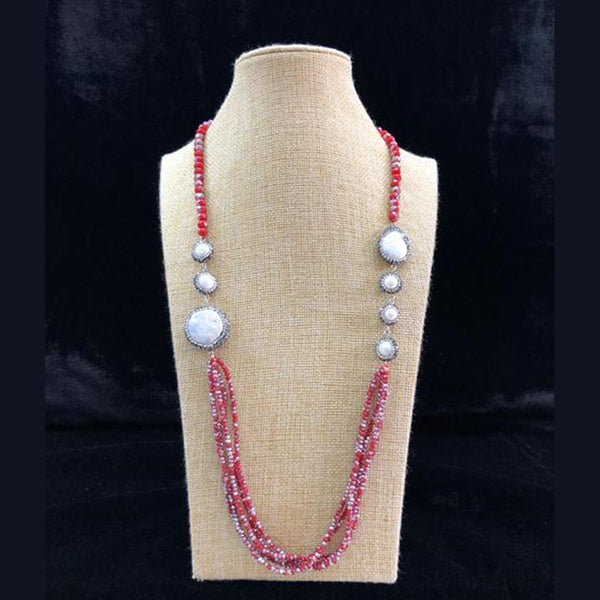 Exotic Pink Beaded Gemstone Necklace