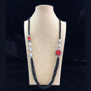 Exotic Black Beaded Gemstone Necklace