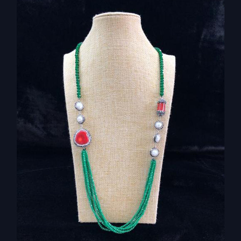 Exotic Green Beaded Gemstone Necklace