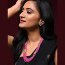 Pink Close knit Jadau Necklace Set