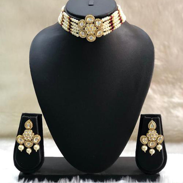 Kundan Delightful Rice Beads Necklace Set