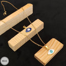 Copper Evil Eye Enamel White Gold Necklace Pendant Chain For Women