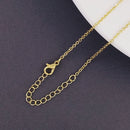 Copper Mother Of Perl Gold Blue Evil Eye Oval Necklace Pendant Chain