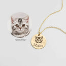 Personalized Animal Lovers Pet Portrait Pendant Necklace