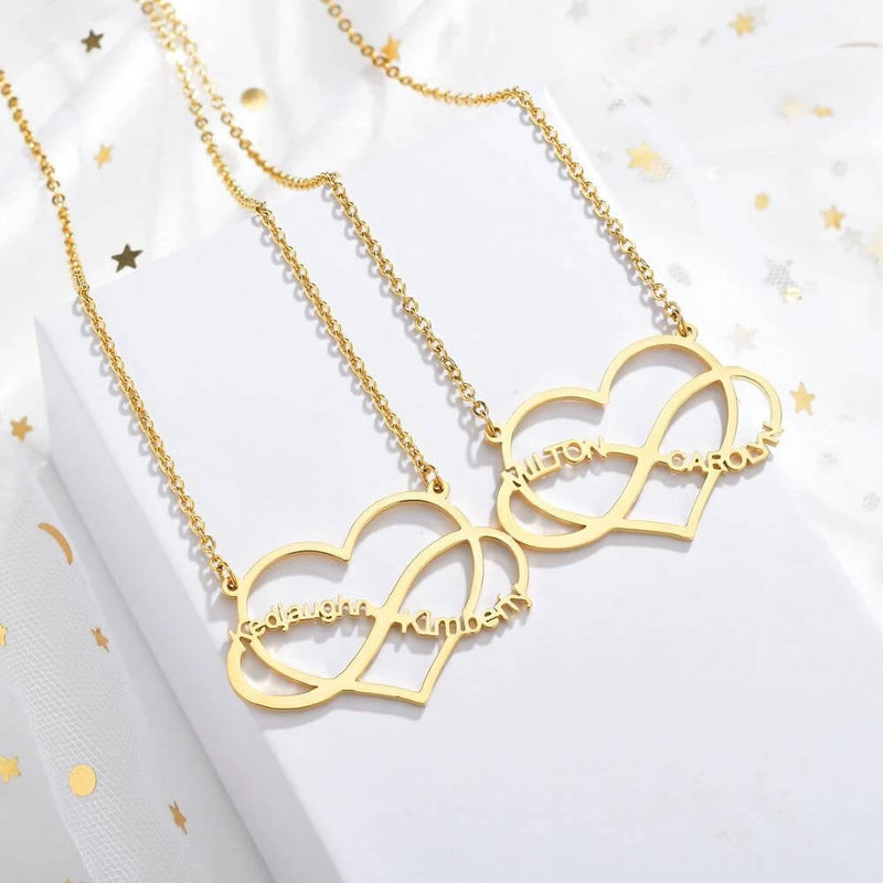 Precious Infinite love Two Name Pendant Necklace