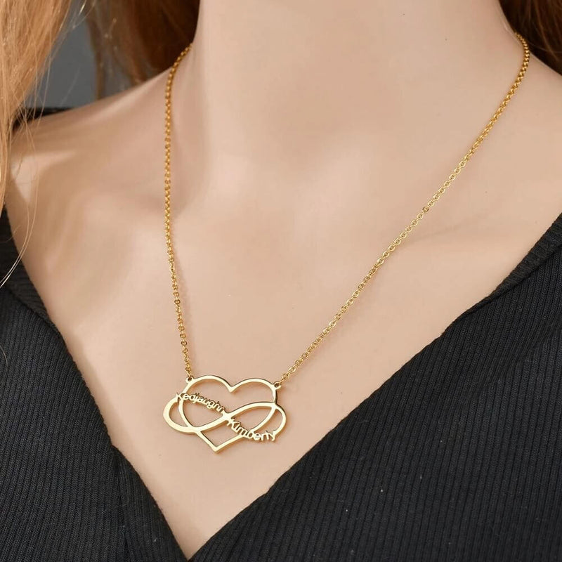 Precious Infinite love Two Name Pendant Necklace