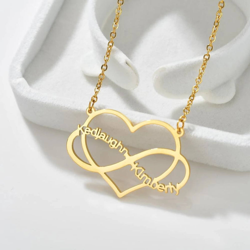 Precious Infinite love Two Name Pendant Necklace