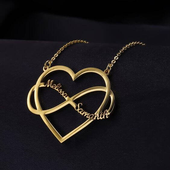 Precious Infinite love Two Name Pendant Necklace