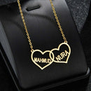 lovingly Double Heart Pendant Necklace