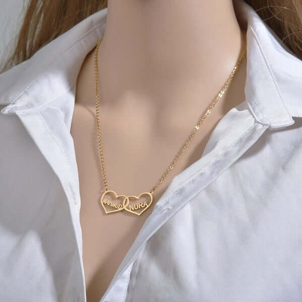 lovingly Double Heart Pendant Necklace