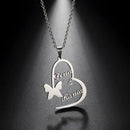 Heart With Butterfly Name Pendant Necklace