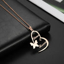 Heart With Butterfly Name Pendant Necklace