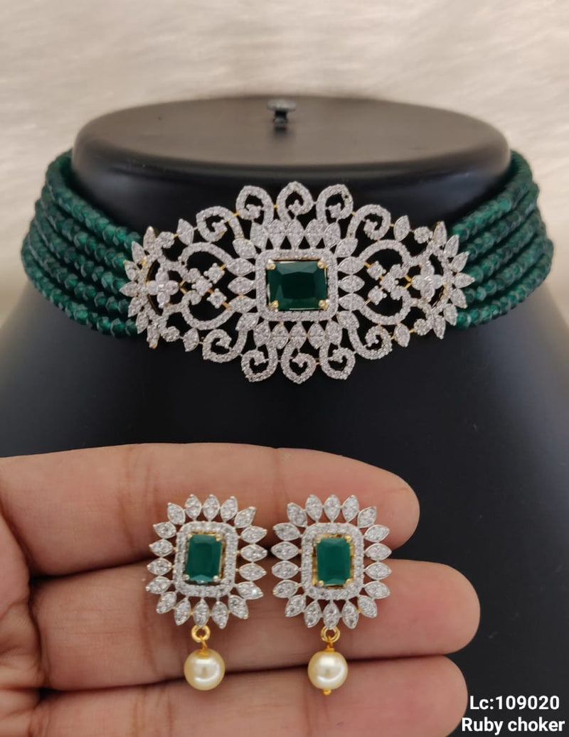 Glamorous Multistrand Prussian Blue Gemstone Necklace Set