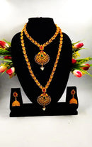 Lovely Garish Golden Pearl & Gold Plated Necklace Set