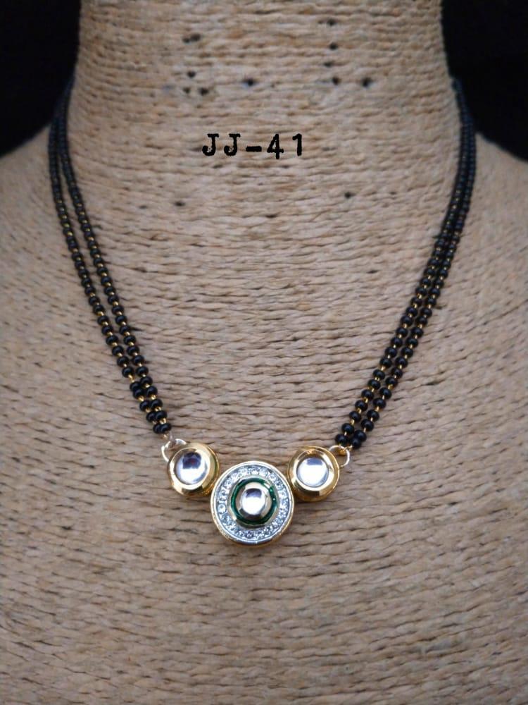 Sleek Cz Diamond & Kundan Mangalsutra