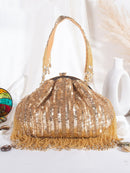 Designer Heavy Half Frame Clutch