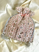 Dark Pink  Designer Heavy Mirror Work Potli