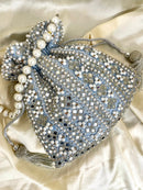 Blue Designer Heavy Mirror Work Potli